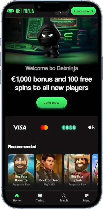 BetNinja No KYC Mobile Casino