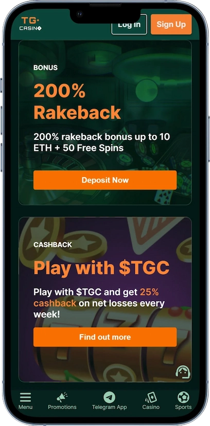 TG Casino on Mobile